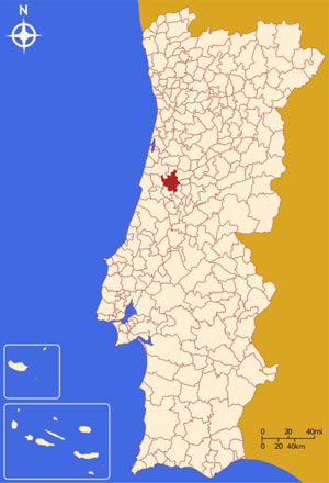 Coimbra's location within Portugal